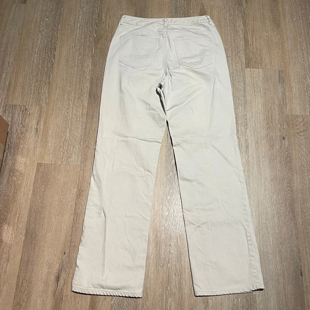 Talbots Stretch Womens Straight Leg Beige 5 Pocket Jeans Pants Size 8 Casual EUC